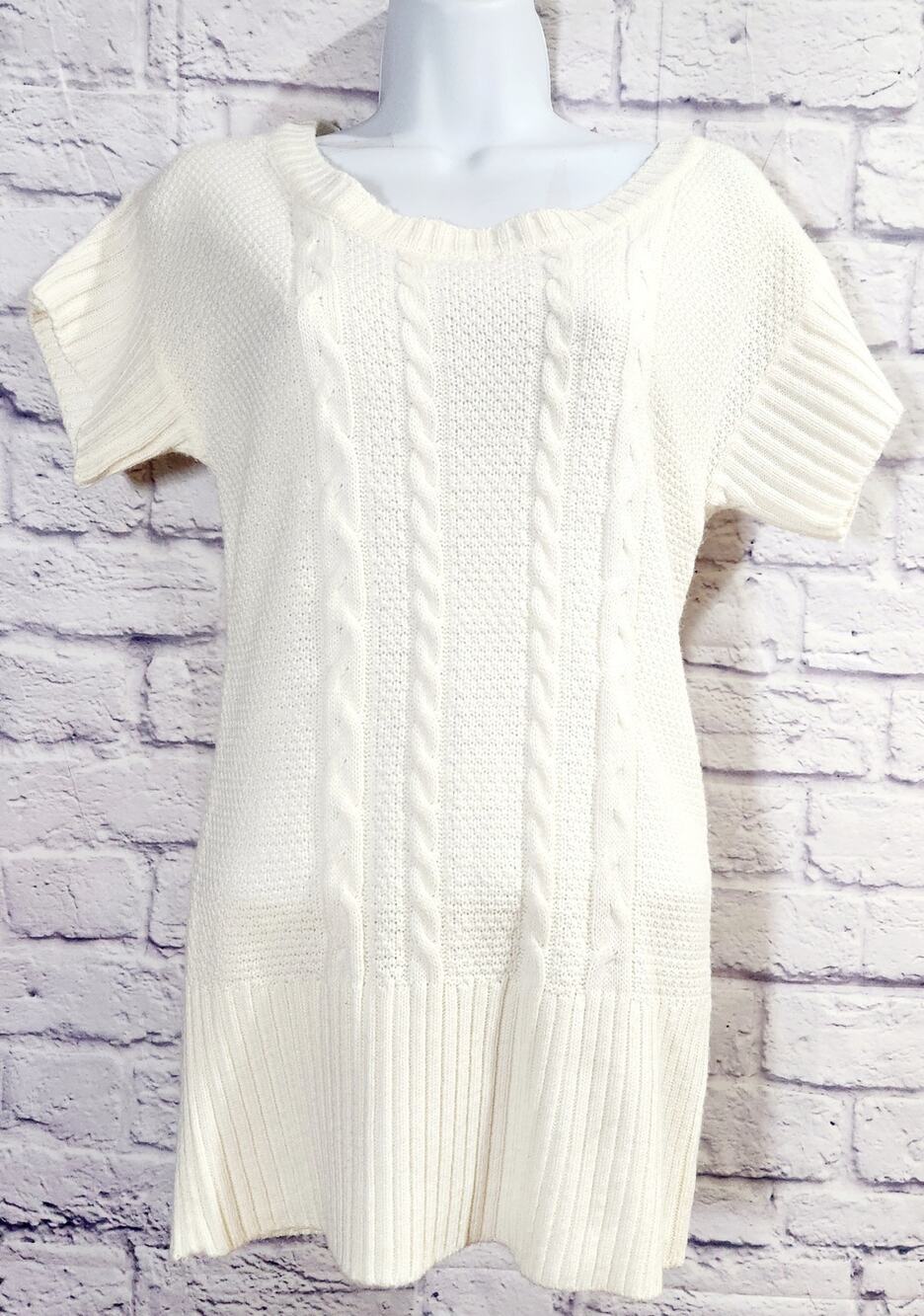The Limited Cream Cable Knit Batwing Cap Sleeves Top S Lightweight Soft